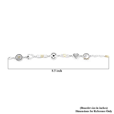 Simulated Diamond 1.15 ctw Mom Makes Life Sweet Bracelet in Silvertone and Goldtone (8.00 In)