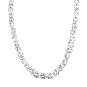 La Bella Italian Sterling Silver Byzantine Chain Necklace 22 Inches 81.52 Grams