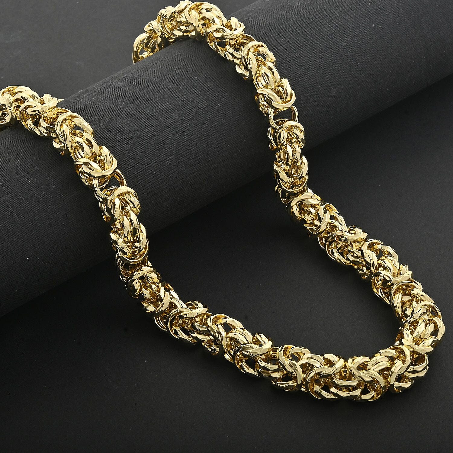 La Bella Italian 14K Yellow Gold Over Sterling Silver Necklace 22 Inches 81.72 Grams
