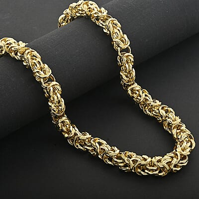 La Bella Italian 14K Yellow Gold Over Sterling Silver Necklace 22 Inches 81.72 Grams