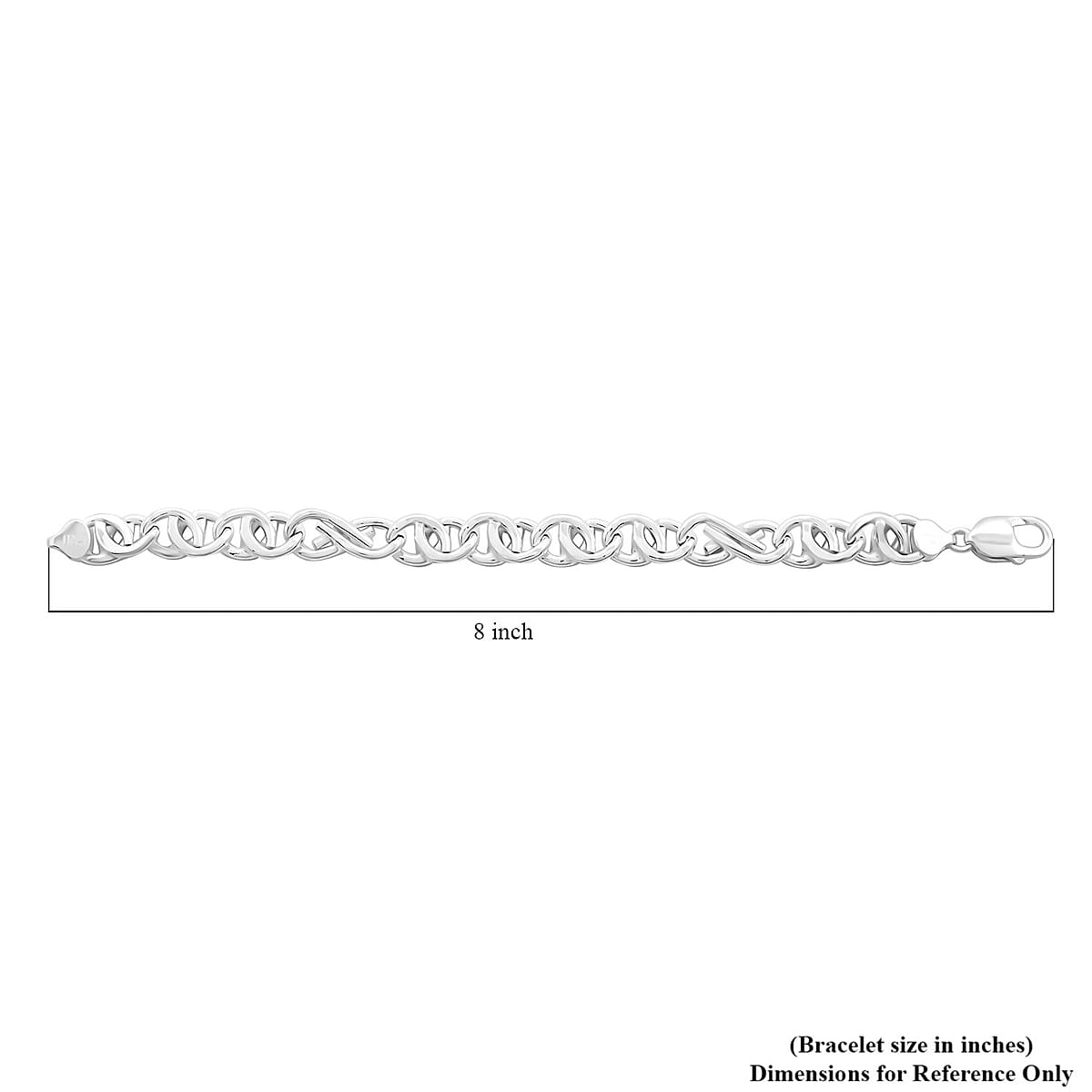 La Bella Italian Sterling Silver Bracelet (8.00 In) 18 Grams image number 4