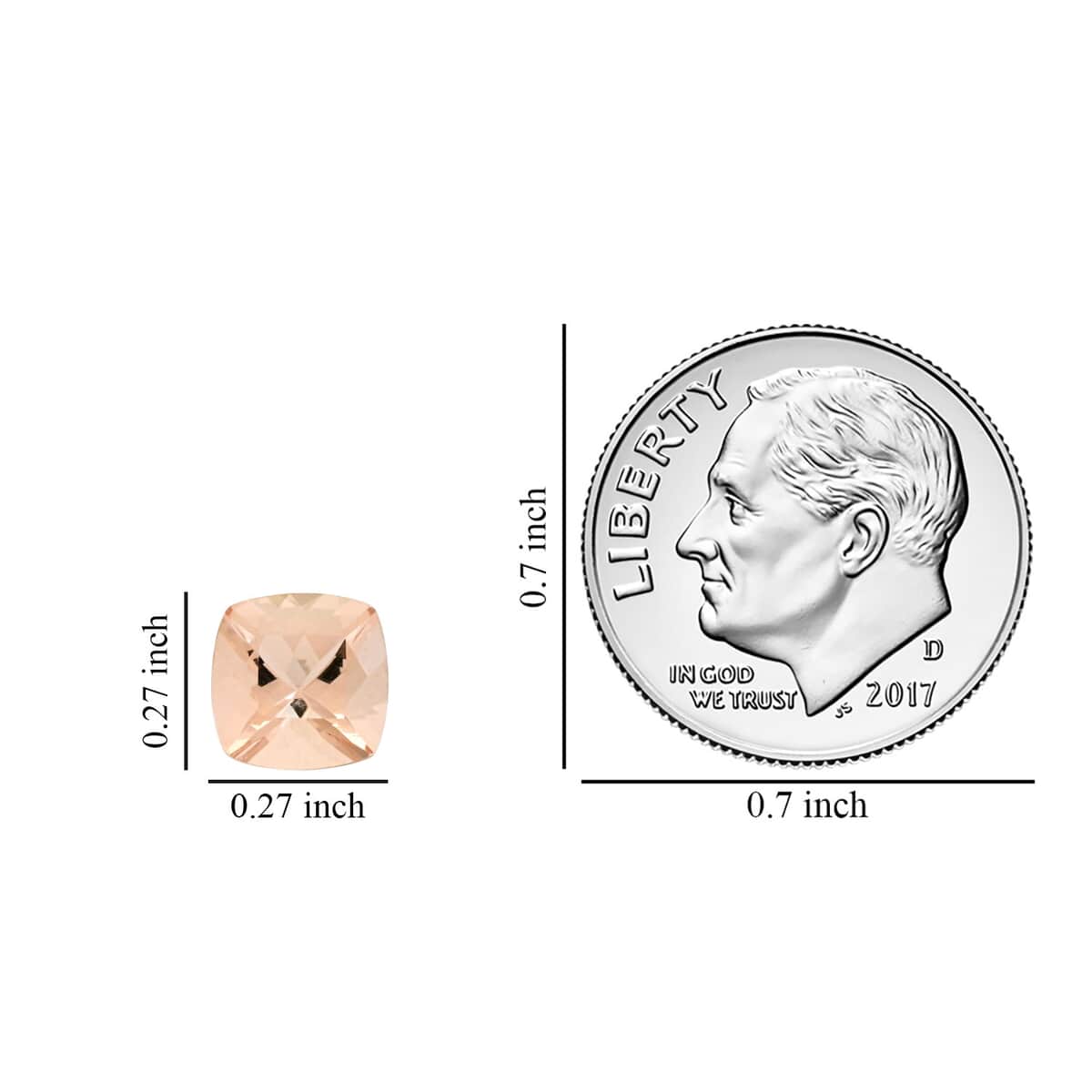 AAAA Marropino Morganite (Cush 7 mm) 1.00 ctw image number 3