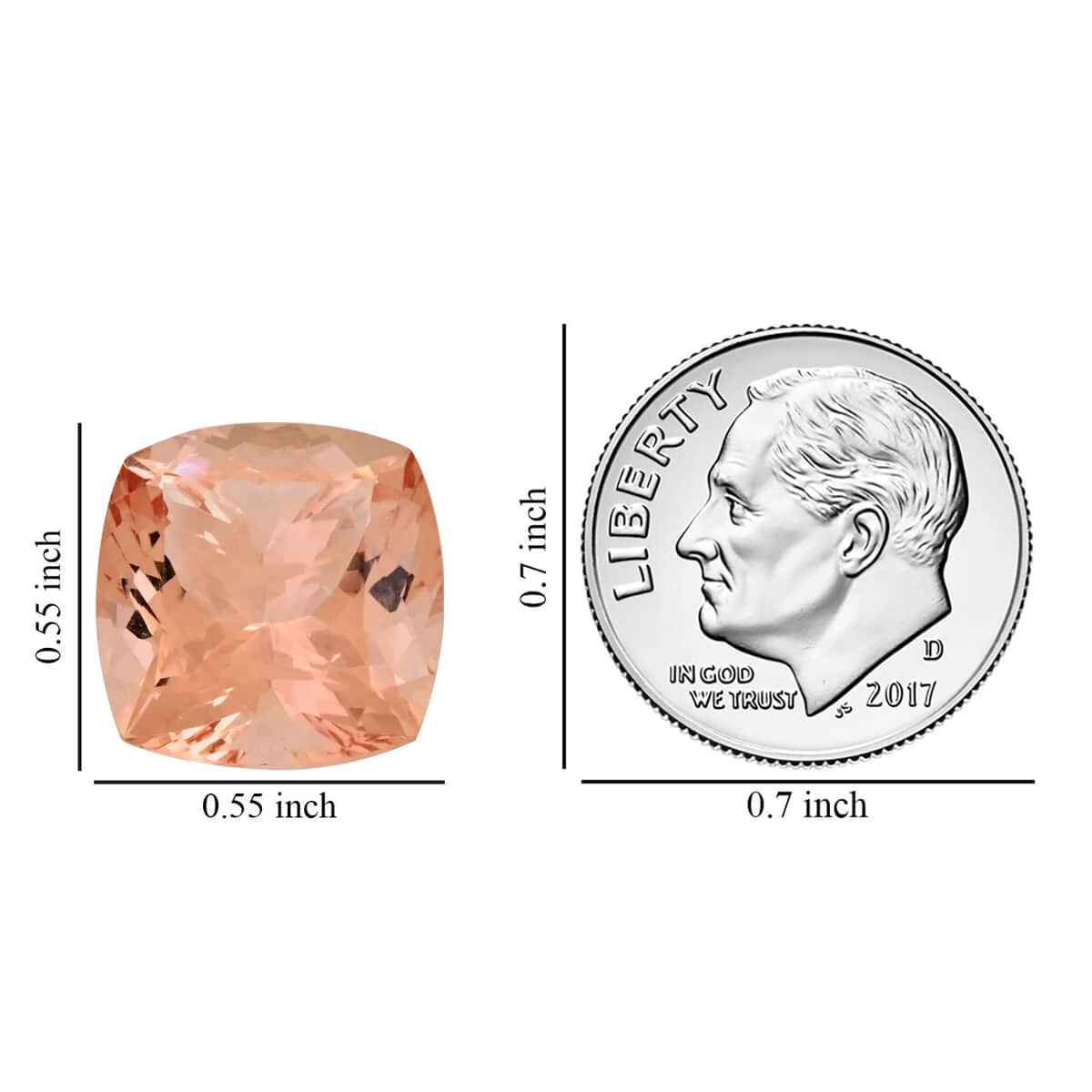 AAAA Marropino Morganite (Cush 14 mm) 10.00 ctw image number 3