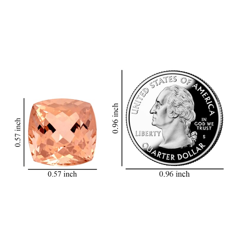 Certified and Appraised AAAA Marropino Morganite (Cush 14.5 mm) 13.00 ctw