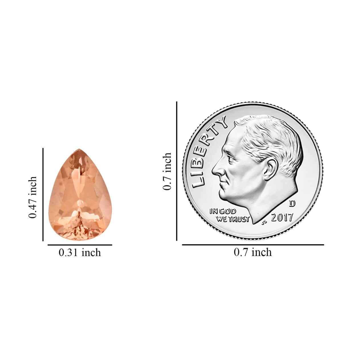 AAAA Marropino Morganite (Pear 12x8 mm) 2.00 ctw image number 3