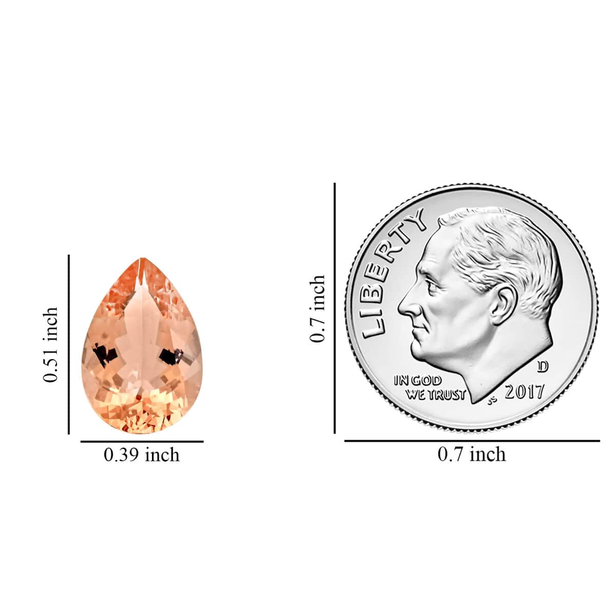 AAAA Marropino Morganite (Pear 13x10 mm) 4.80 ctw image number 3