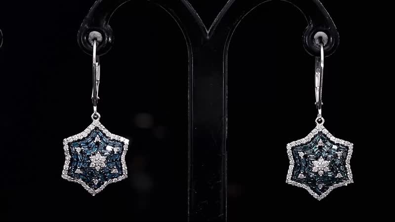 Diamond Star Earrings in Sterling Silver