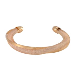Sparkly White Austrian Crystal Infinity Cuff Bracelet (7.00 In) in Goldtone