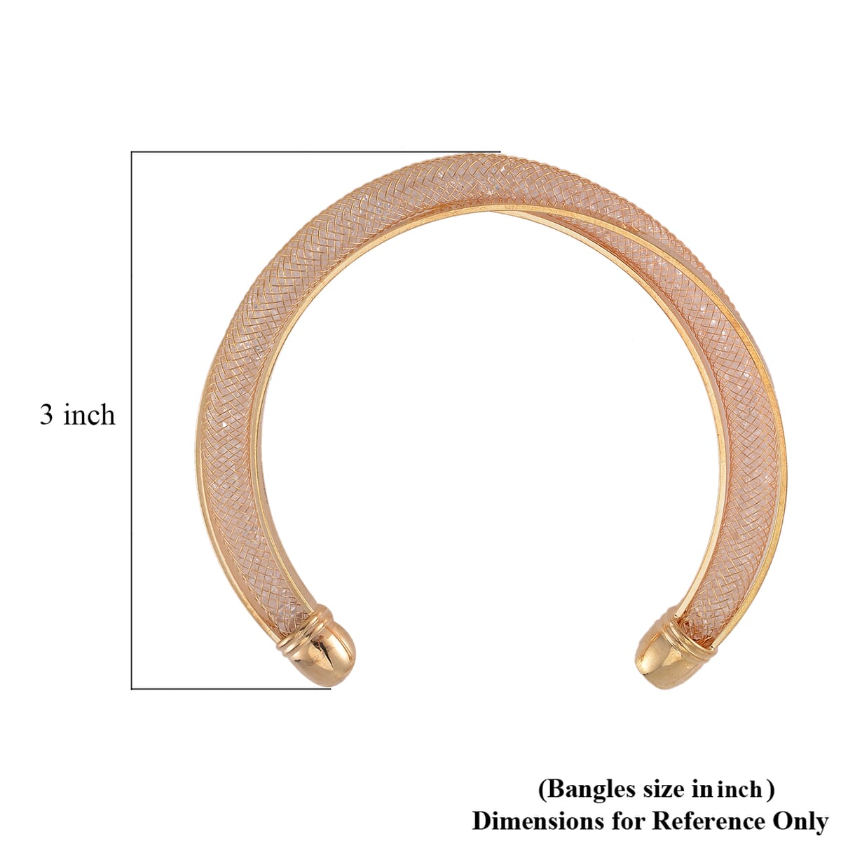 Sparkly White Austrian Crystal Infinity Cuff Bracelet (7.00 In) in Goldtone image number 4