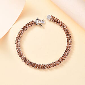 D'Joy Jenipapo Andalusite 9.75 ctw Fern Leaf Bracelet in Rhodium Over Sterling Silver (7.25 In)