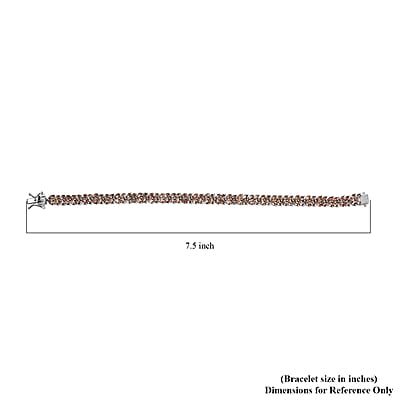 D'Joy Jenipapo Andalusite 9.75 ctw Fern Leaf Bracelet in Rhodium Over Sterling Silver (7.25 In)