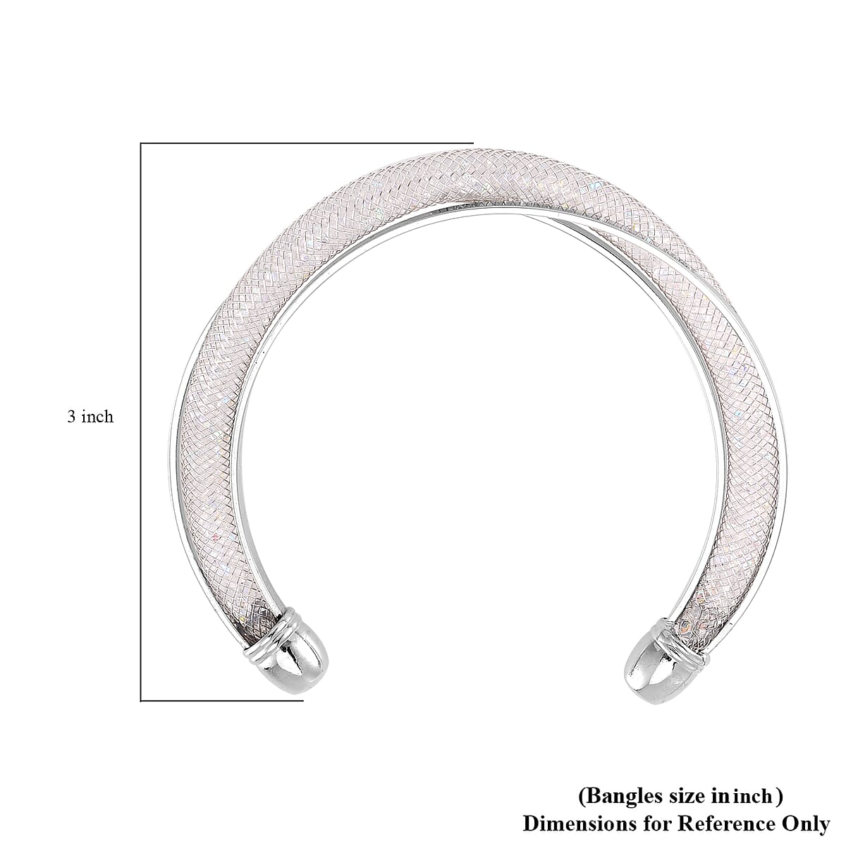 Doorbuster Sparkly Aurora Borealis Austrian Crystal Infinity Cuff Bracelet (7.00 In) in Silvertone image number 4