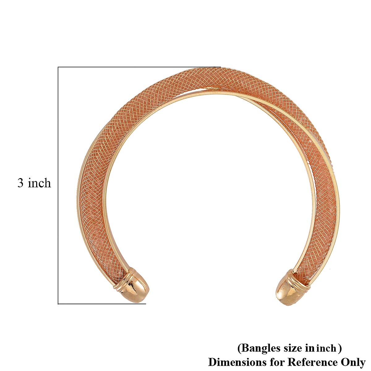 Sparkly Champagne Austrian Crystal Infinity Cuff Bracelet (7.00 In) in Rosetone image number 4