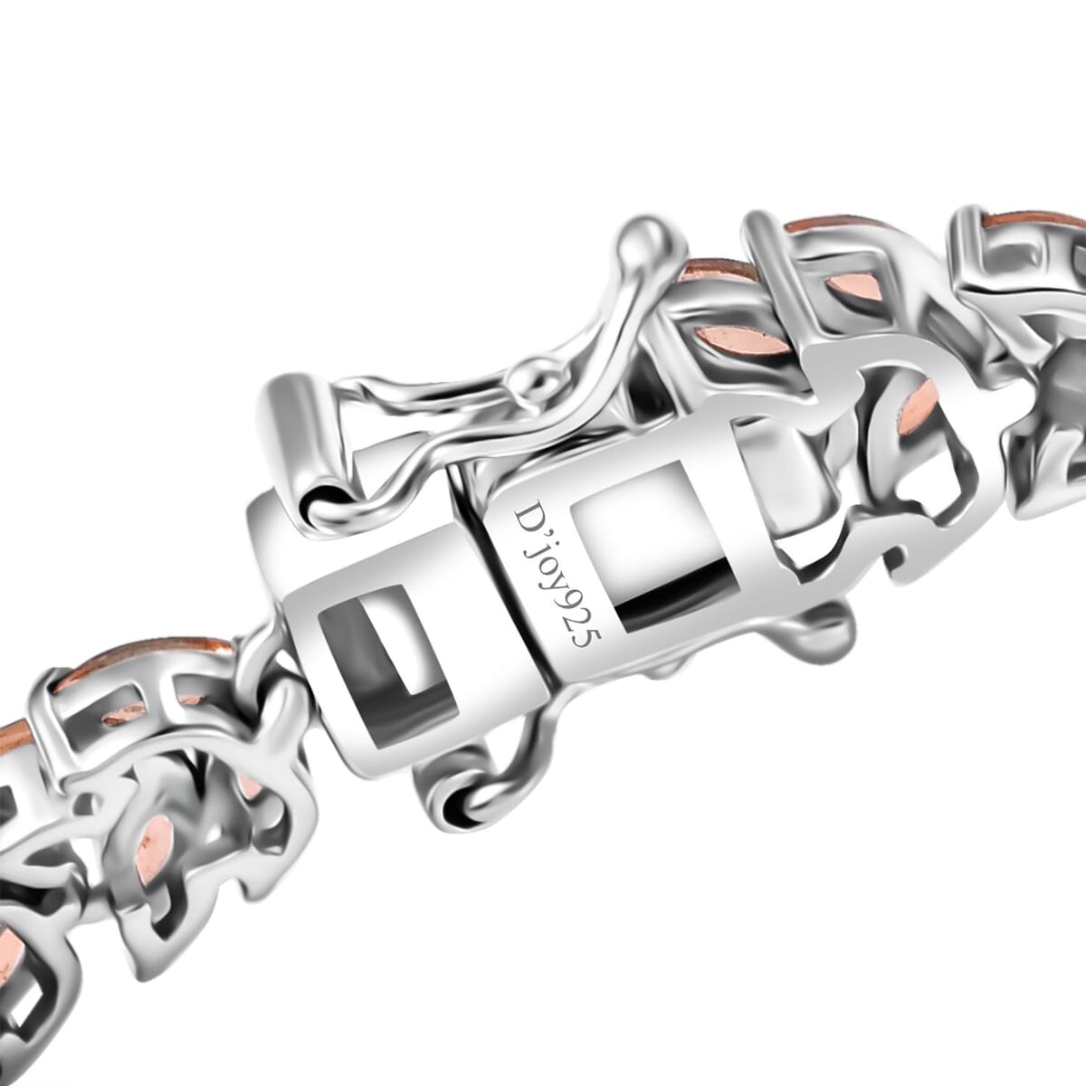 Jenipapo Andalusite 10.10 ctw Fern Leaf Bracelet in Rhodium Over Sterling Silver (8.00 In) image number 3