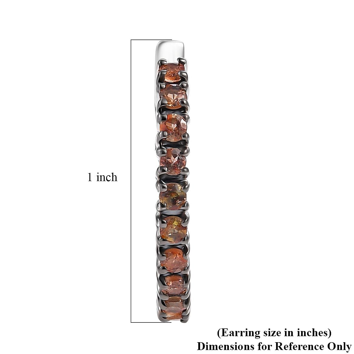 D'Joy Jenipapo Andalusite 1.40 ctw Inside Out Hoop Earrings in Rhodium Over Sterling Silver