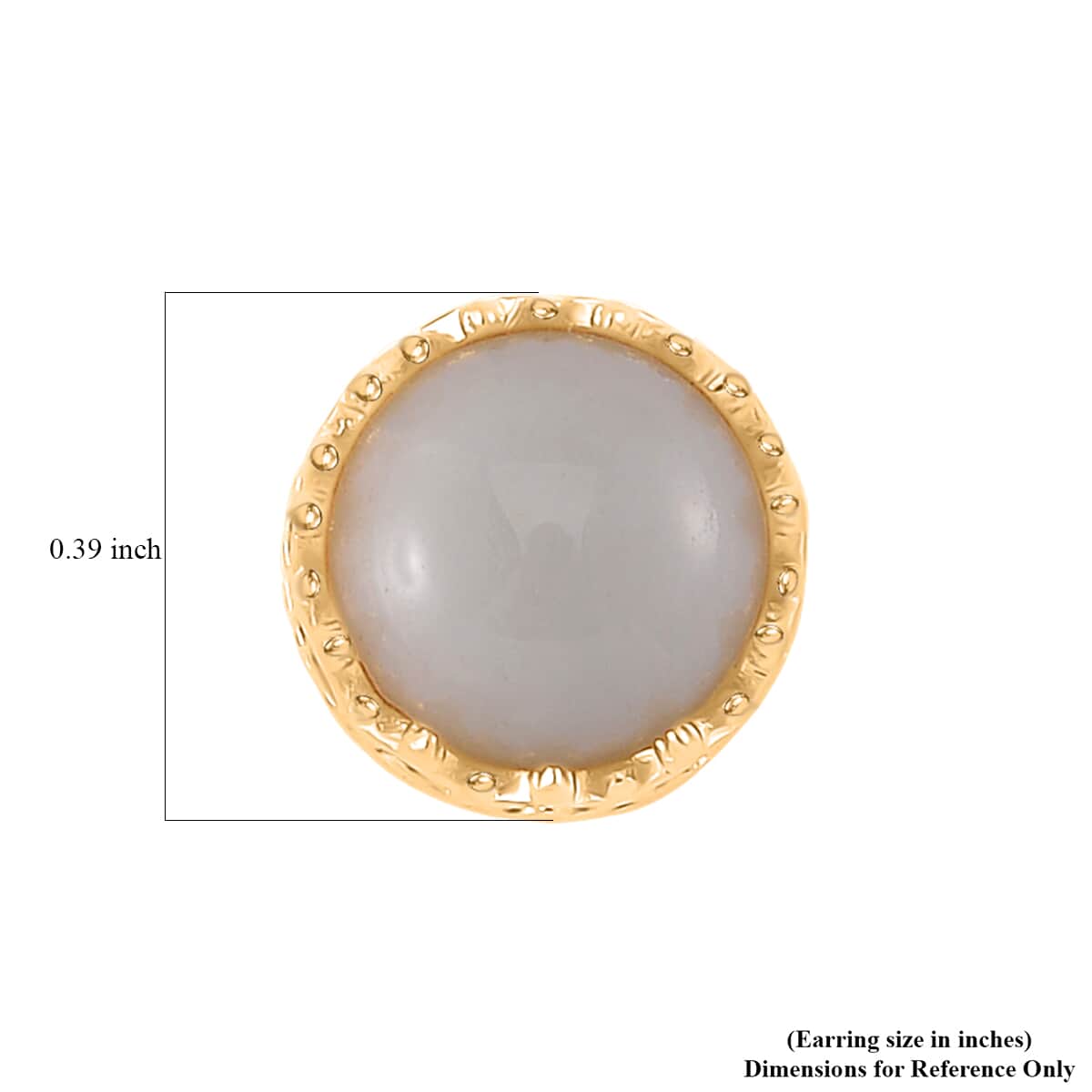 Natural Jade 5.90 ctw Solitaire Stud Earrings in 18K Vermeil Yellow Gold Over Sterling Silver image number 5