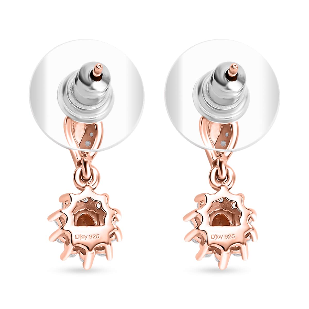 Jenipapo Andalusite and White Zircon 0.80 ctw Sunburst Earrings in 18K Vermeil Rose Gold Over Sterling Silver image number 4