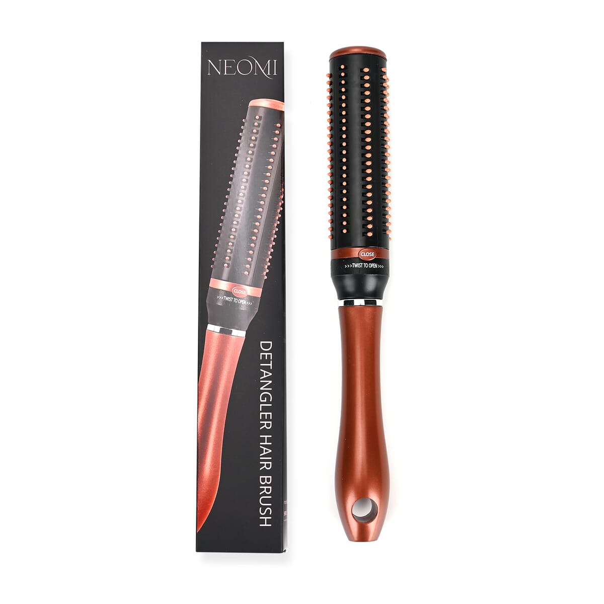 Neomi Brown Portable Storage Comb Hair Brush with Retractable Bristle Technology image number 0