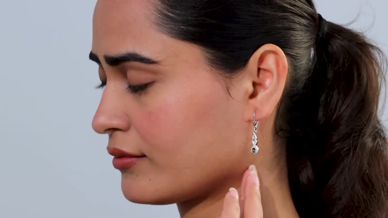 D'Joy AAA Jenipapo Andalusite and White Zircon 0.60 ctw Dangle Earrings in Rhodium Over Sterling Silver