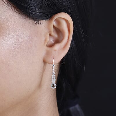 D'Joy AAA Jenipapo Andalusite and White Zircon 0.60 ctw Dangle Earrings in Rhodium Over Sterling Silver