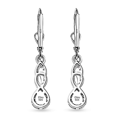 D'Joy AAA Jenipapo Andalusite and White Zircon 0.60 ctw Dangle Earrings in Rhodium Over Sterling Silver