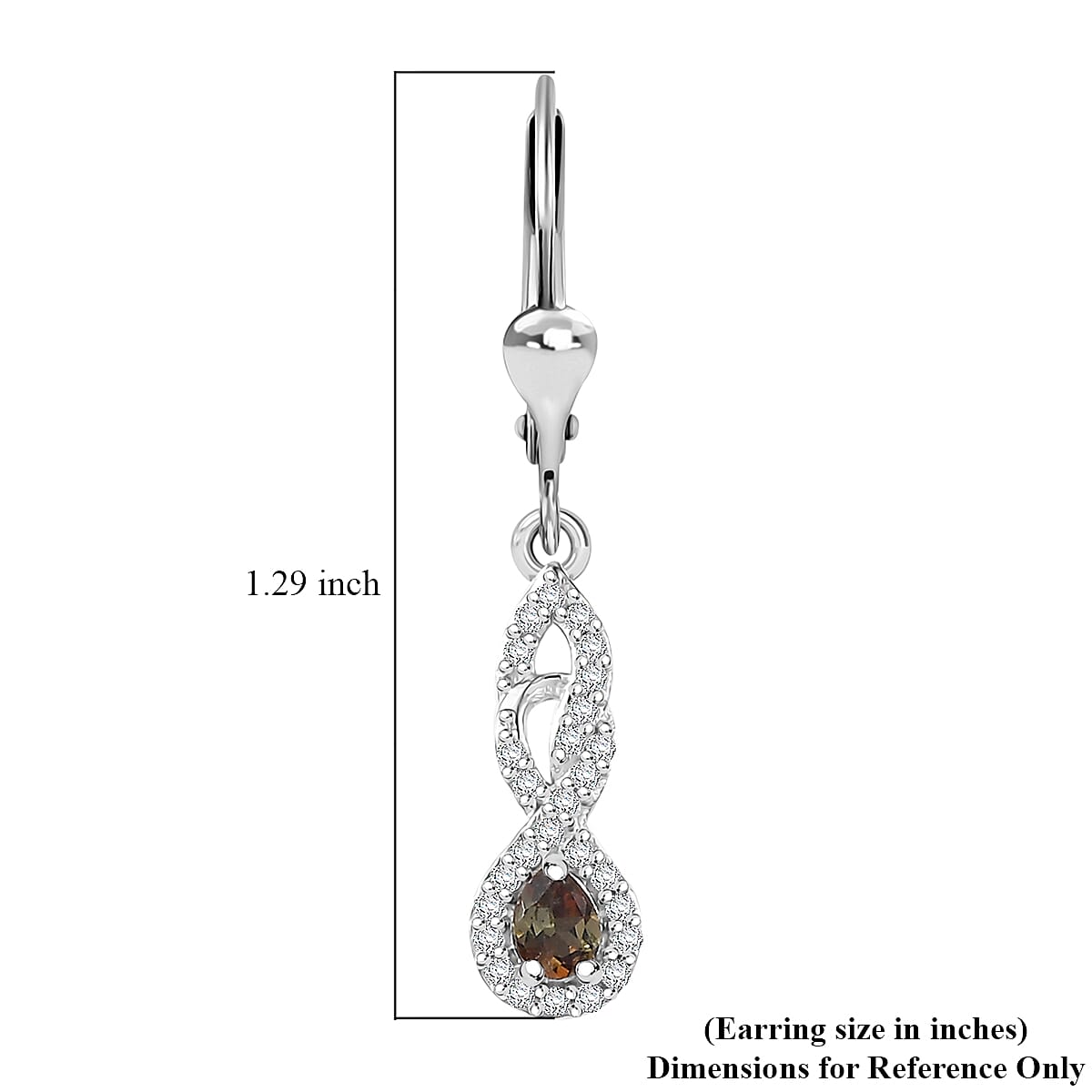 D'Joy AAA Jenipapo Andalusite and White Zircon 0.60 ctw Dangle Earrings in Rhodium Over Sterling Silver