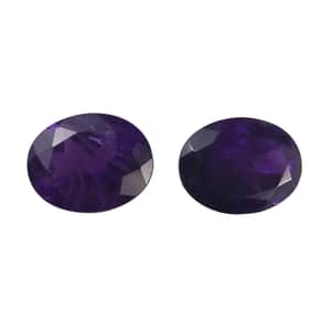 Premium African Amethyst Set of 2 (Ovl 9x7 mm) 2.88 ctw Loose gemstone