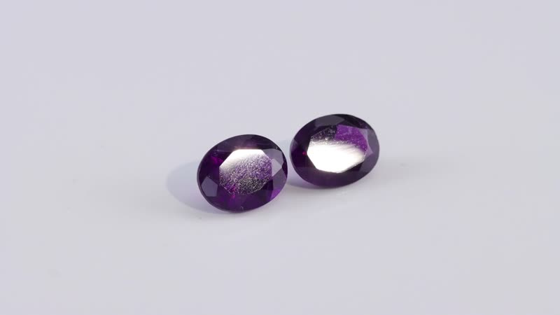 Premium African Amethyst Set of 2 (Ovl 9x7 mm) 2.88 ctw Loose Gemstone