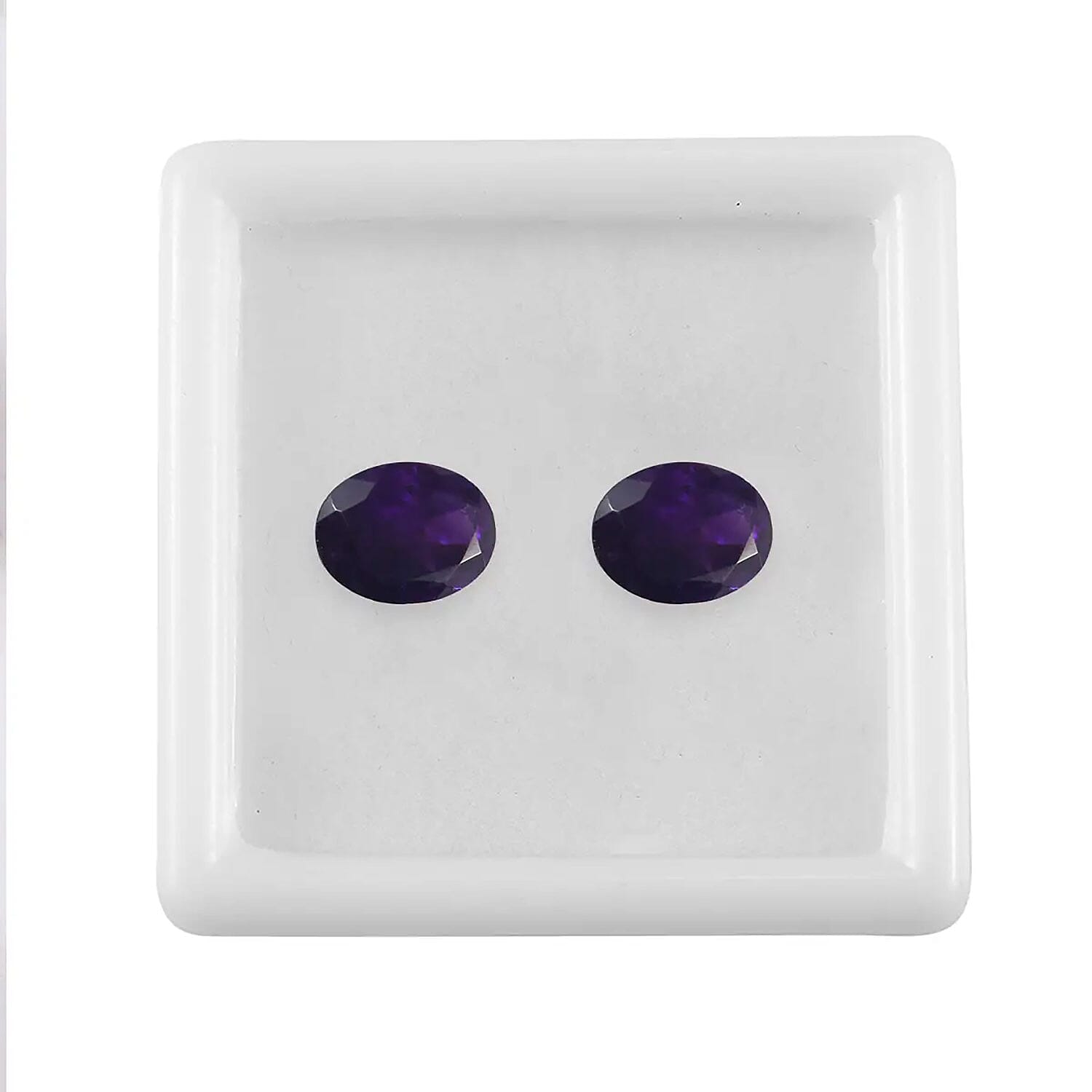 Premium African Amethyst Set of 2 (Ovl 9x7 mm) 2.88 ctw Loose Gemstone