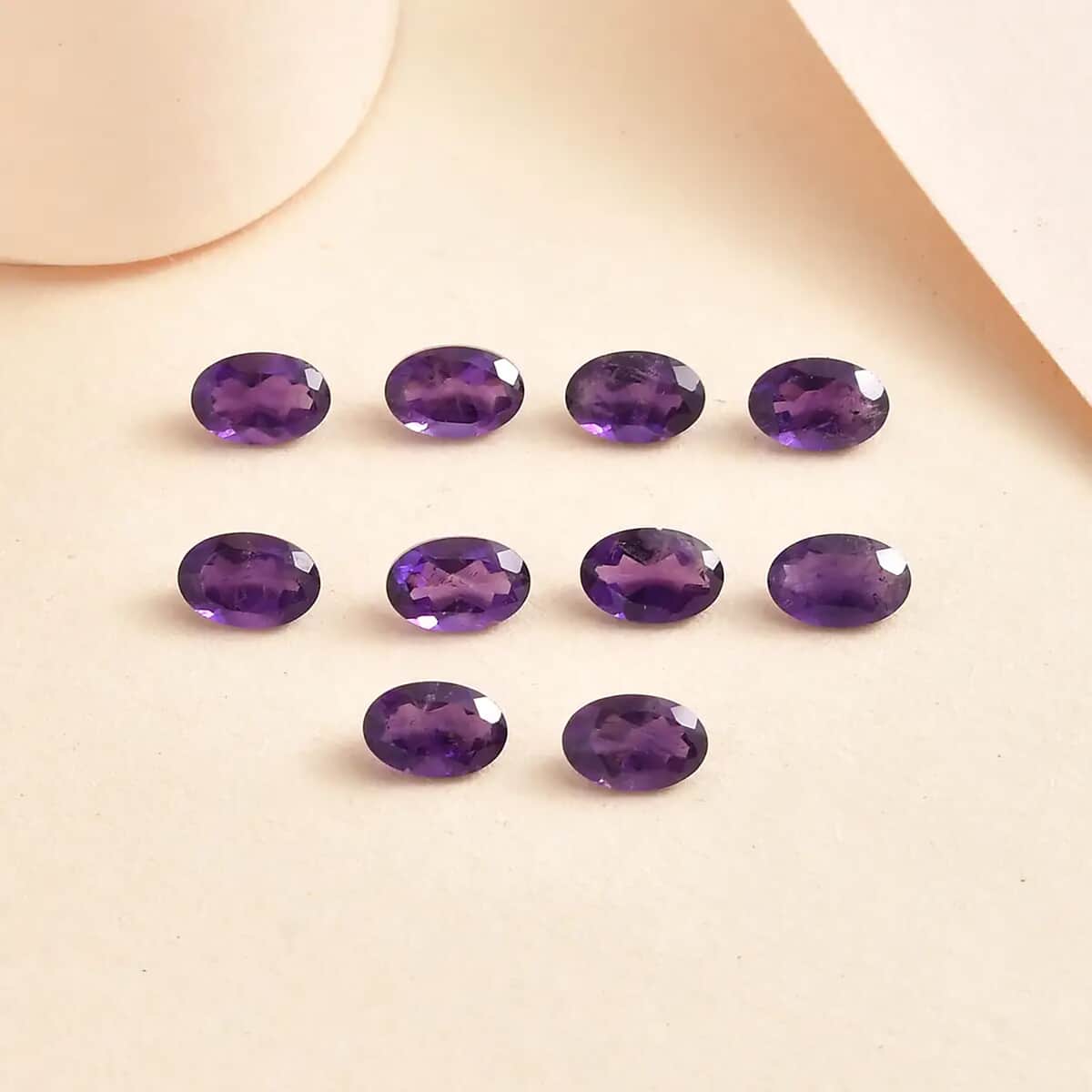 Premium African Amethyst Set of 10 (Ovl 6x4 mm) 3.48 ctw image number 1