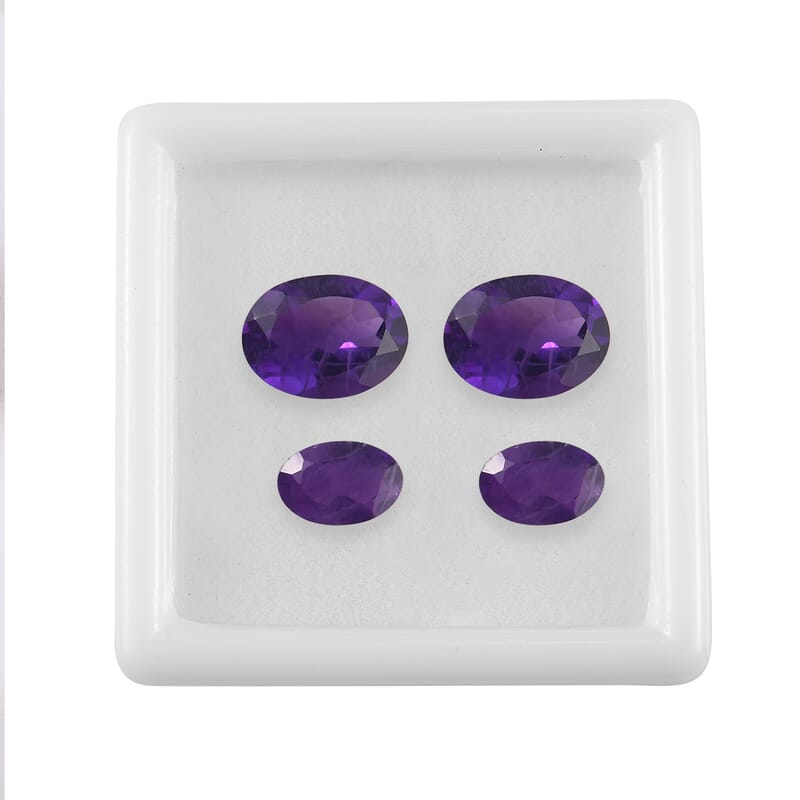 AA African Amethyst Set of 4 (Oval Mix Size) 2.60 ctw Loose Gemstone