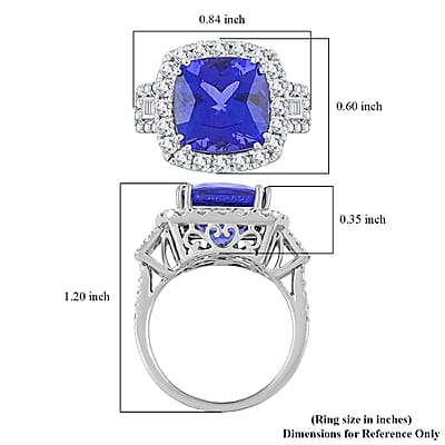 Certified & Appraised Rhapsody AAAA Tanzanite and E-F VS Diamond 7.75 ctw Ring in 950 Platinum (Size 10.0) 9.24 Grams
