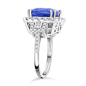 Certified & Appraised Rhapsody AAAA Tanzanite and E-F VS Diamond 7.75 ctw Ring in 950 Platinum (Size 10.5) 9.24 Grams