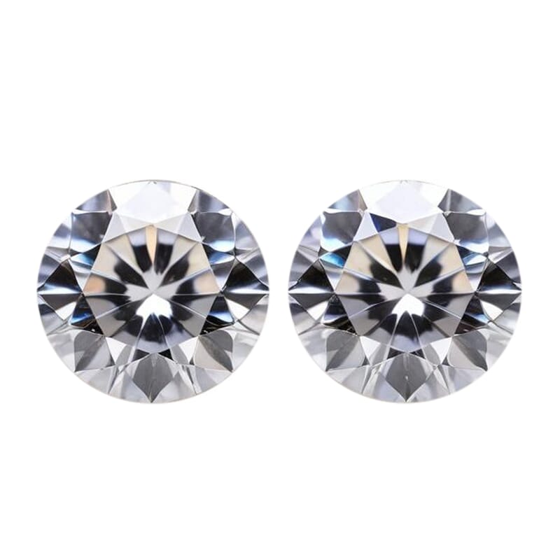 Moissanite Set of 2 (Rnd 4 mm) 0.47 ctw Loose Gemstone