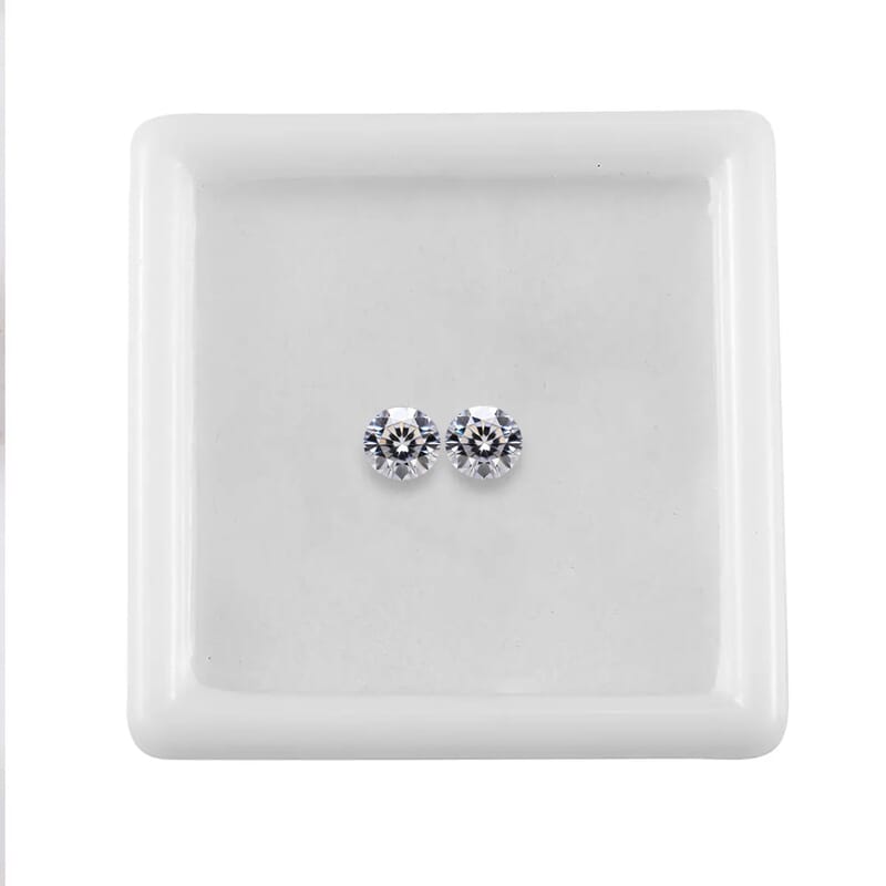 Moissanite Set of 2 (Rnd 4 mm) 0.47 ctw Loose Gemstone