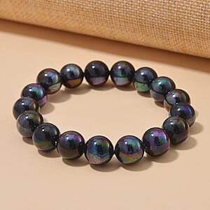 Peacock Color Shell Pearl Stretch Bracelet