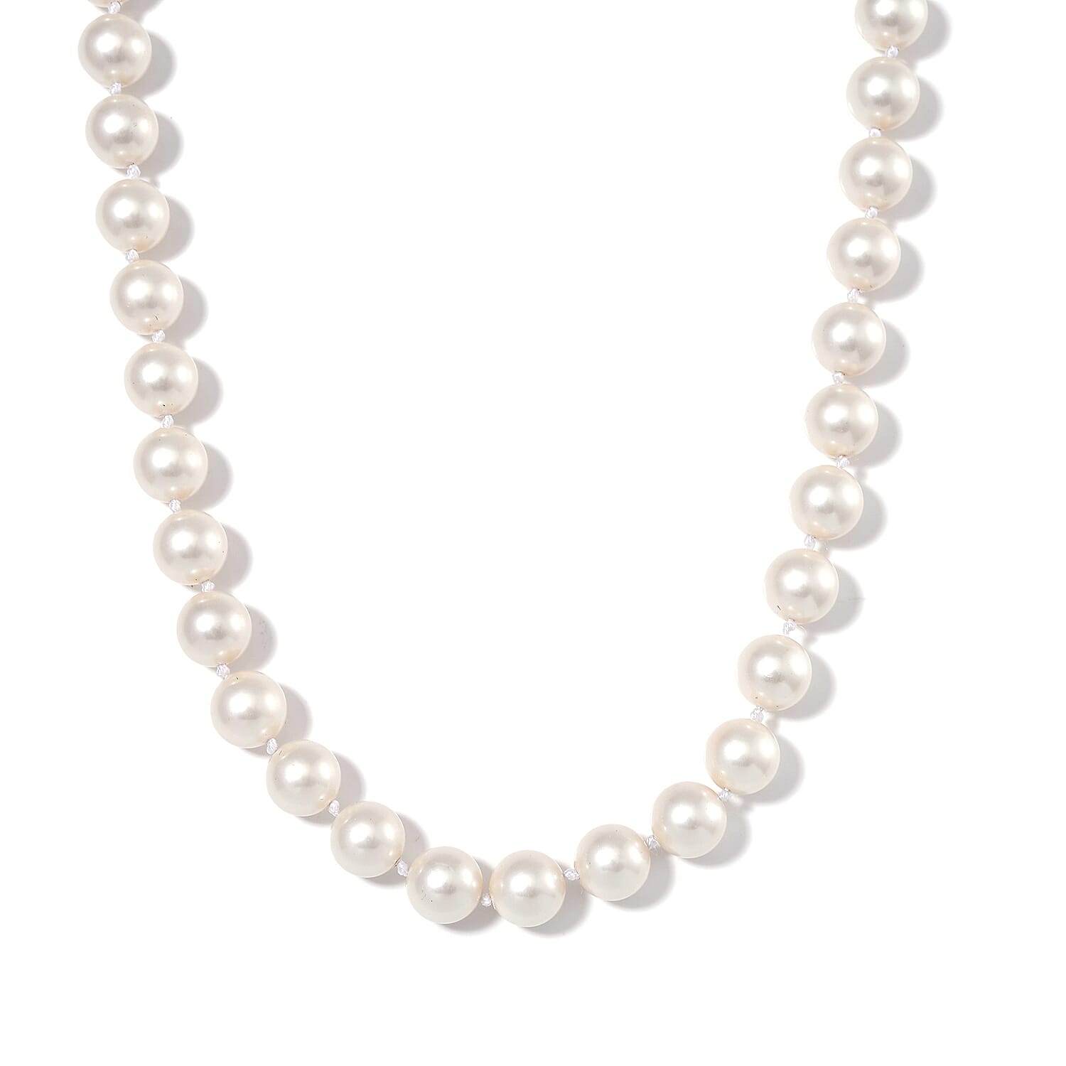 White Shell Pearl 11-13mm Necklace 20 Inches in Stainless Steel