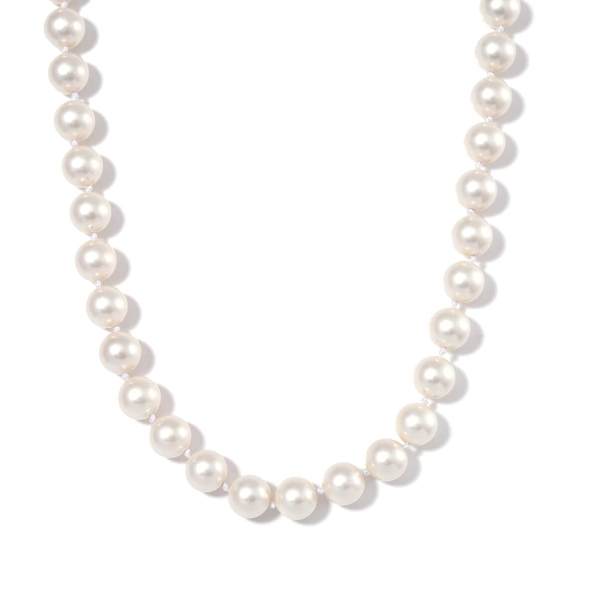 White Shell Pearl 11-13mm Necklace 20 Inches in Stainless Steel image number 0