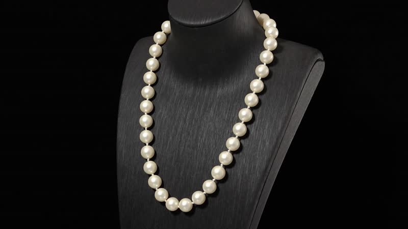 White Shell Pearl 11-13mm Necklace (20 Inches) in Stainless Steel