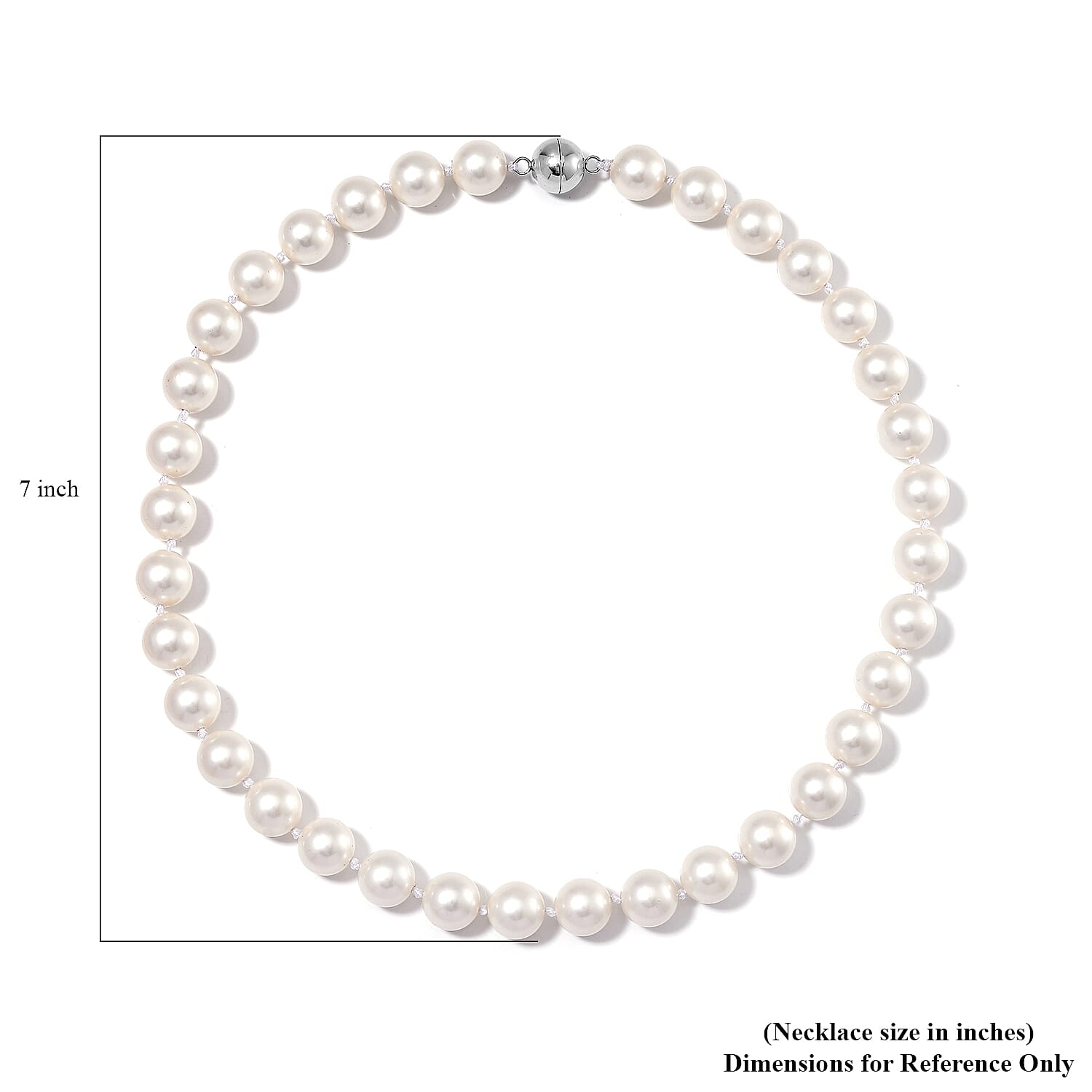 White Shell Pearl 11-13mm Necklace 20 Inches in Stainless Steel