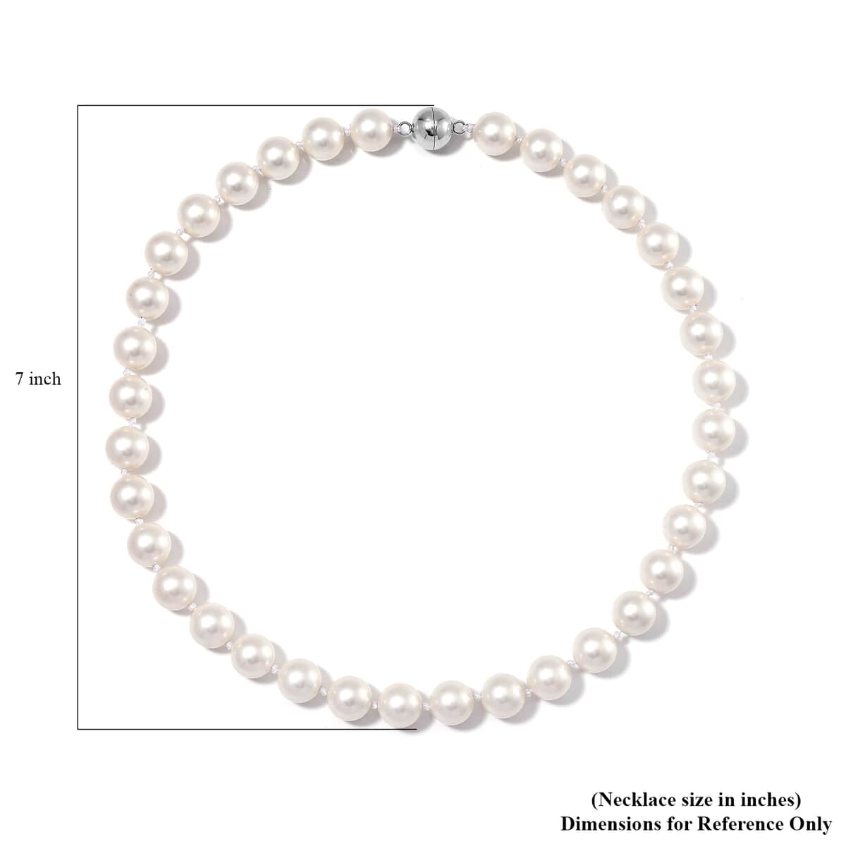 White Shell Pearl 11-13mm Necklace 20 Inches in Stainless Steel image number 4