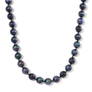 Peacock Color Shell Pearl 11-13mm Necklace 20 Inches in Stainless Steel