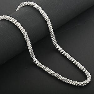 La Bella Italian Sterling Silver Popcorn Chain Necklace 20 Inches 22.40 Grams