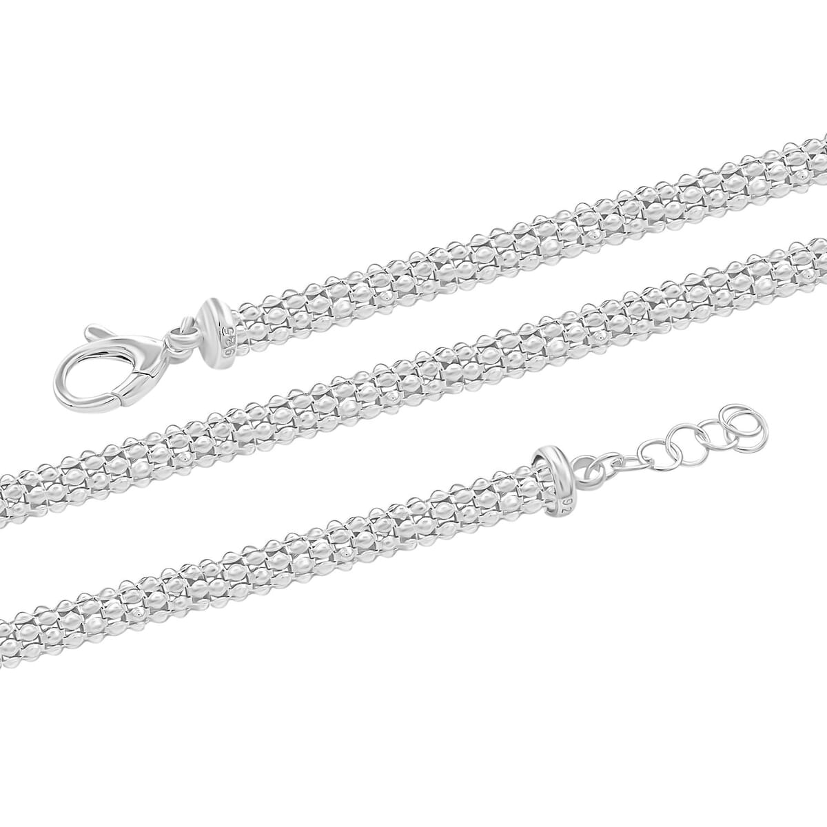 La Bella Italian Sterling Silver Necklace 20 Inches 22.22 Grams image number 3