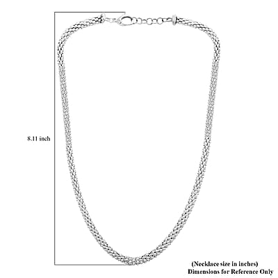 La Bella Italian Sterling Silver Popcorn Chain Necklace 20 Inches 22.40 Grams