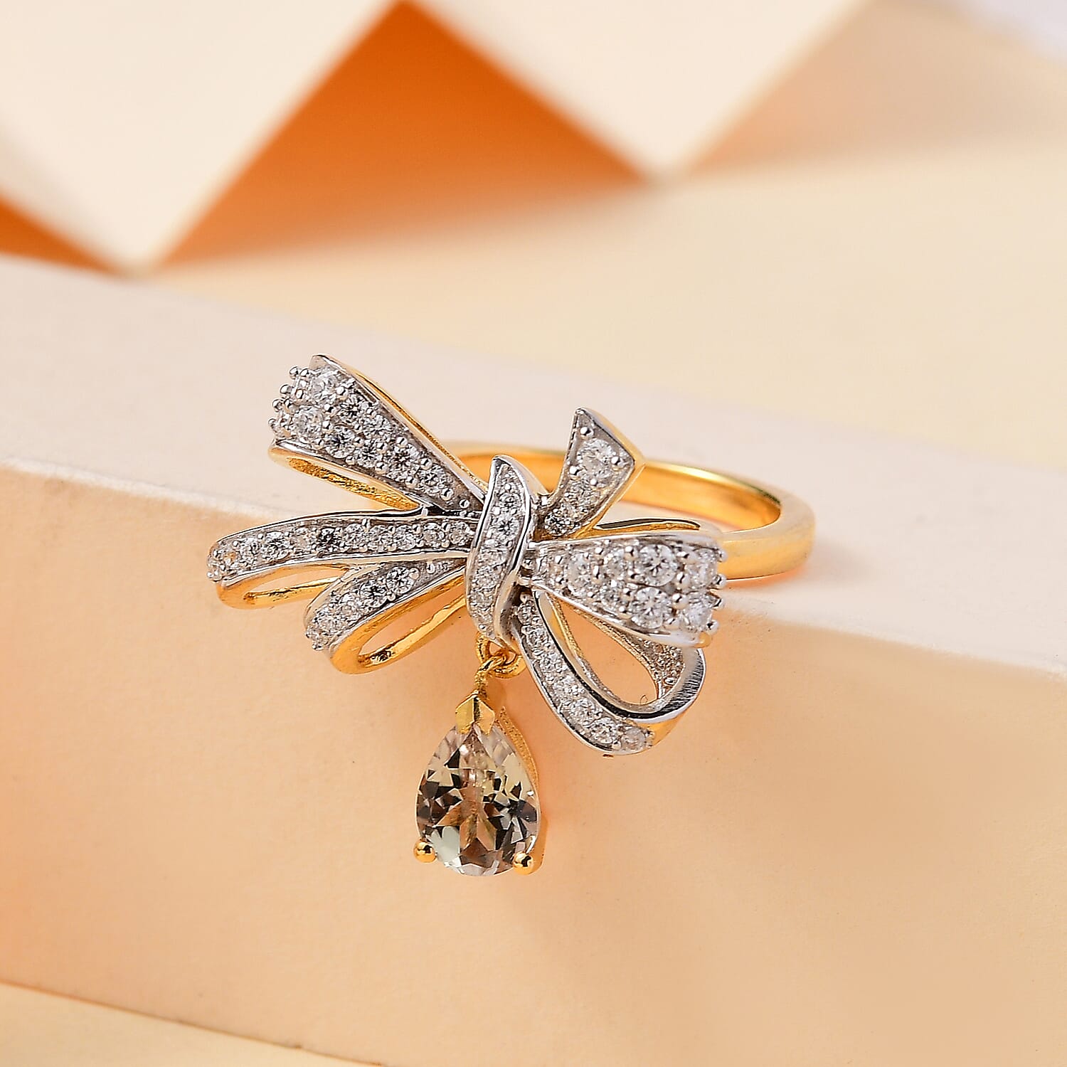 在庫処分セール テ Buy AAA Turkizite and Moissanite 1.40 ctw Love Knot Ring in その他