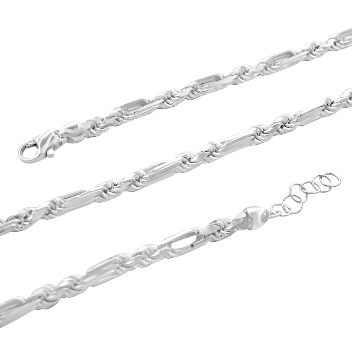 La Bella Italian Sterling Silver Necklace 20 Inches 32.6 Grams image number 3