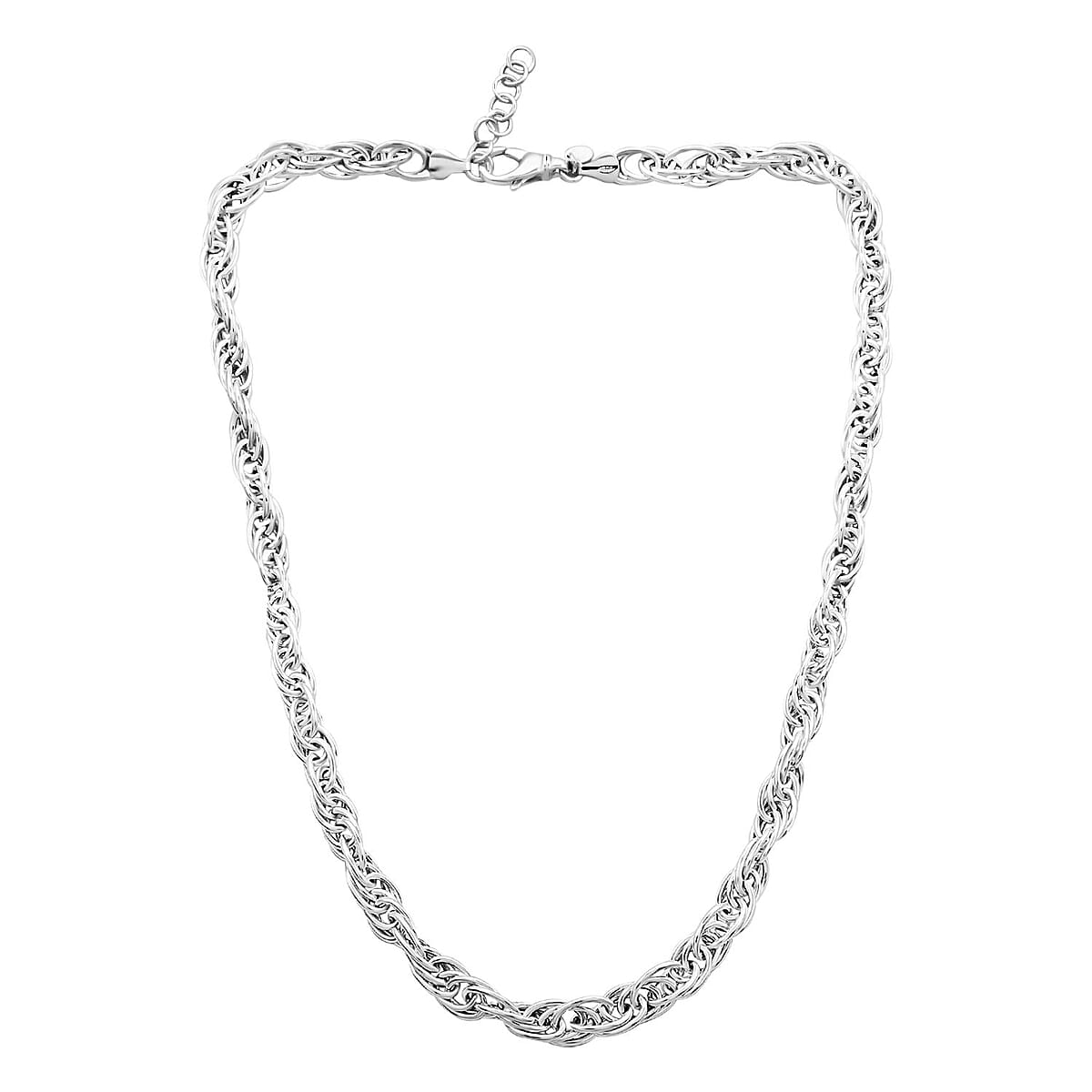 La Bella Italian Sterling Silver Link Chain Necklace 20 Inches 30 Grams image number 2