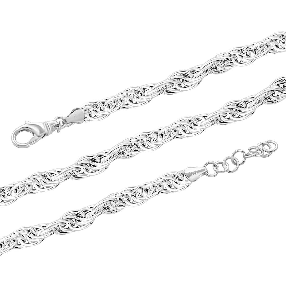 La Bella Italian Sterling Silver Link Chain Necklace 20 Inches 30 Grams image number 3