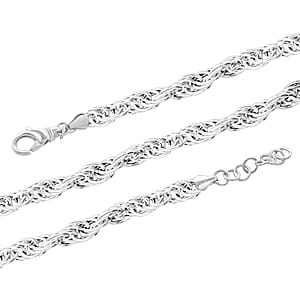 La Bella Italian Sterling Silver Link Chain Necklace 20 Inches 30 Grams
